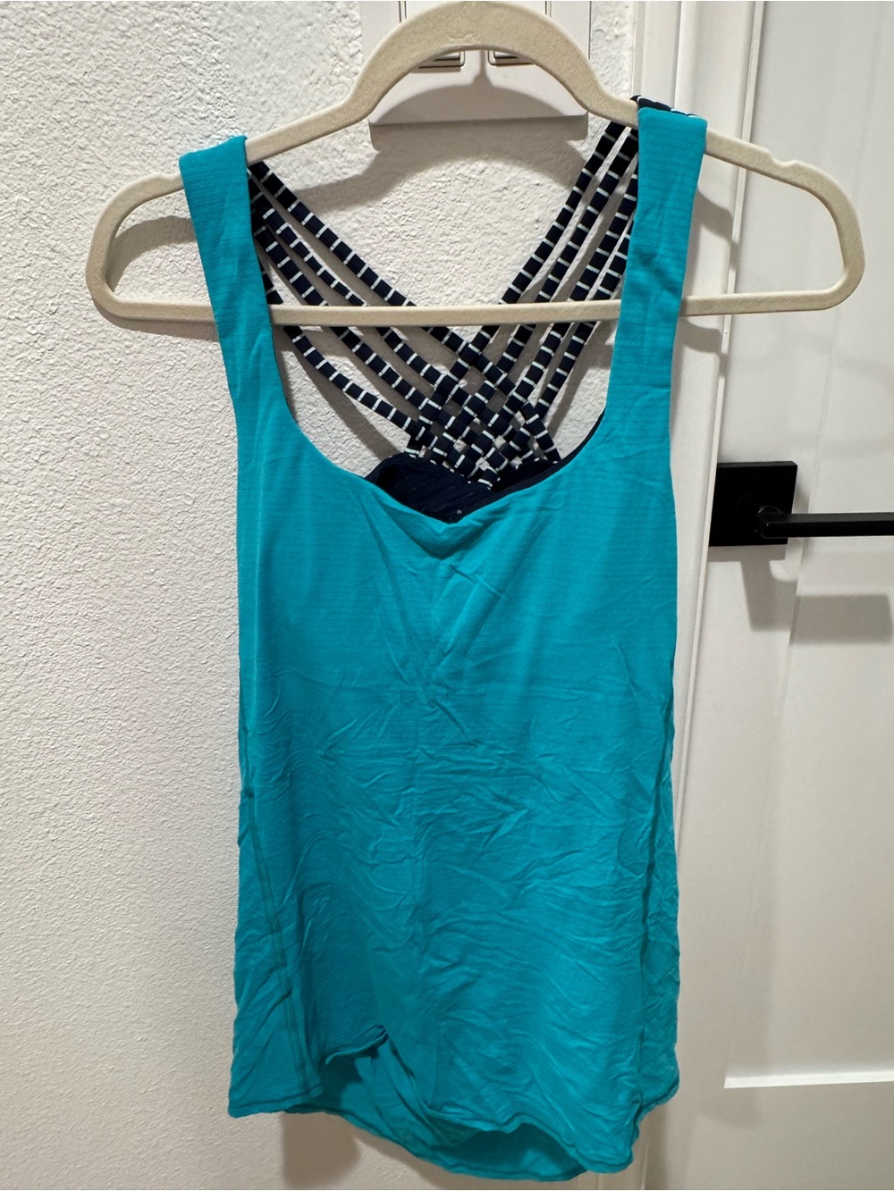 lululemon athletica Teal Tank with Navy strappy bra